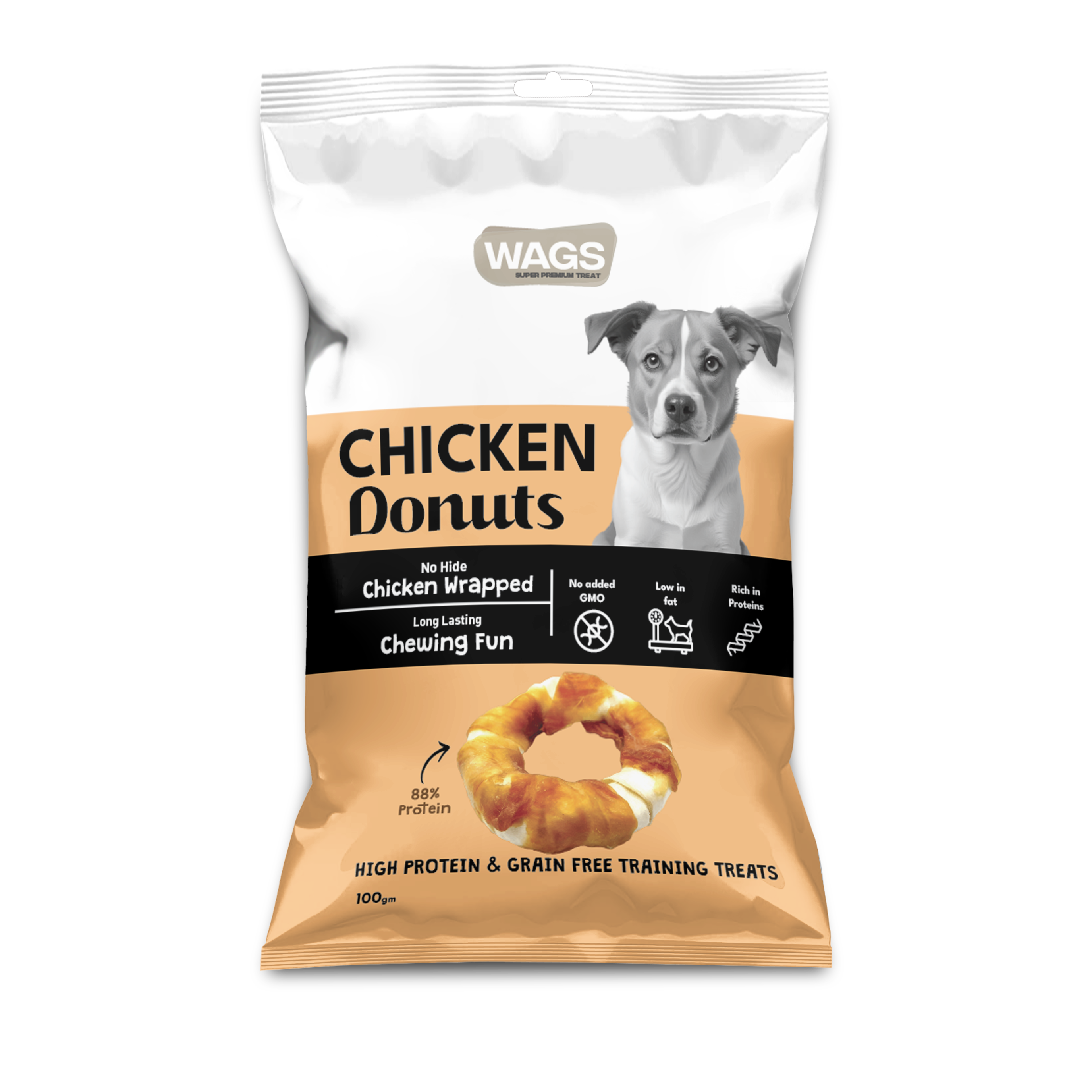 Wags Chicken Donut Large 150 Gram