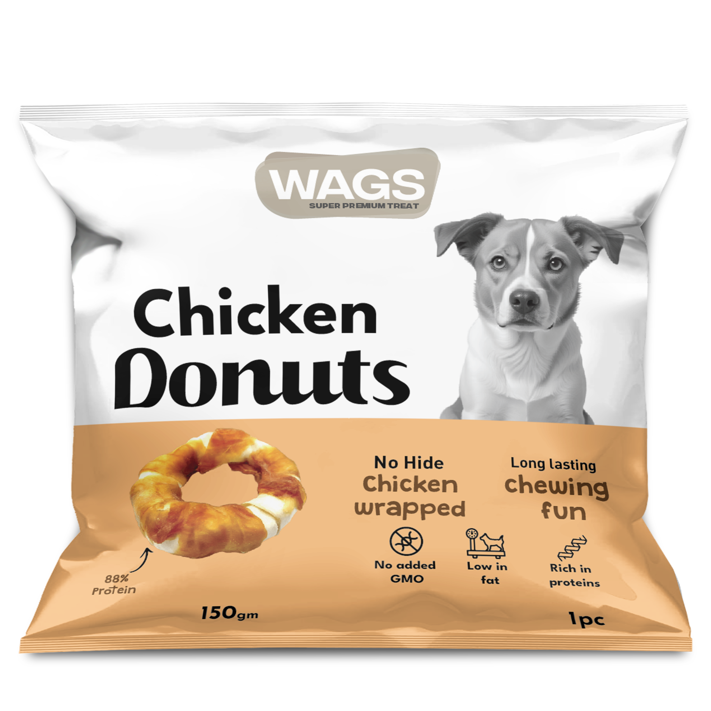 Wags Chicken Donut Large 150 Gram